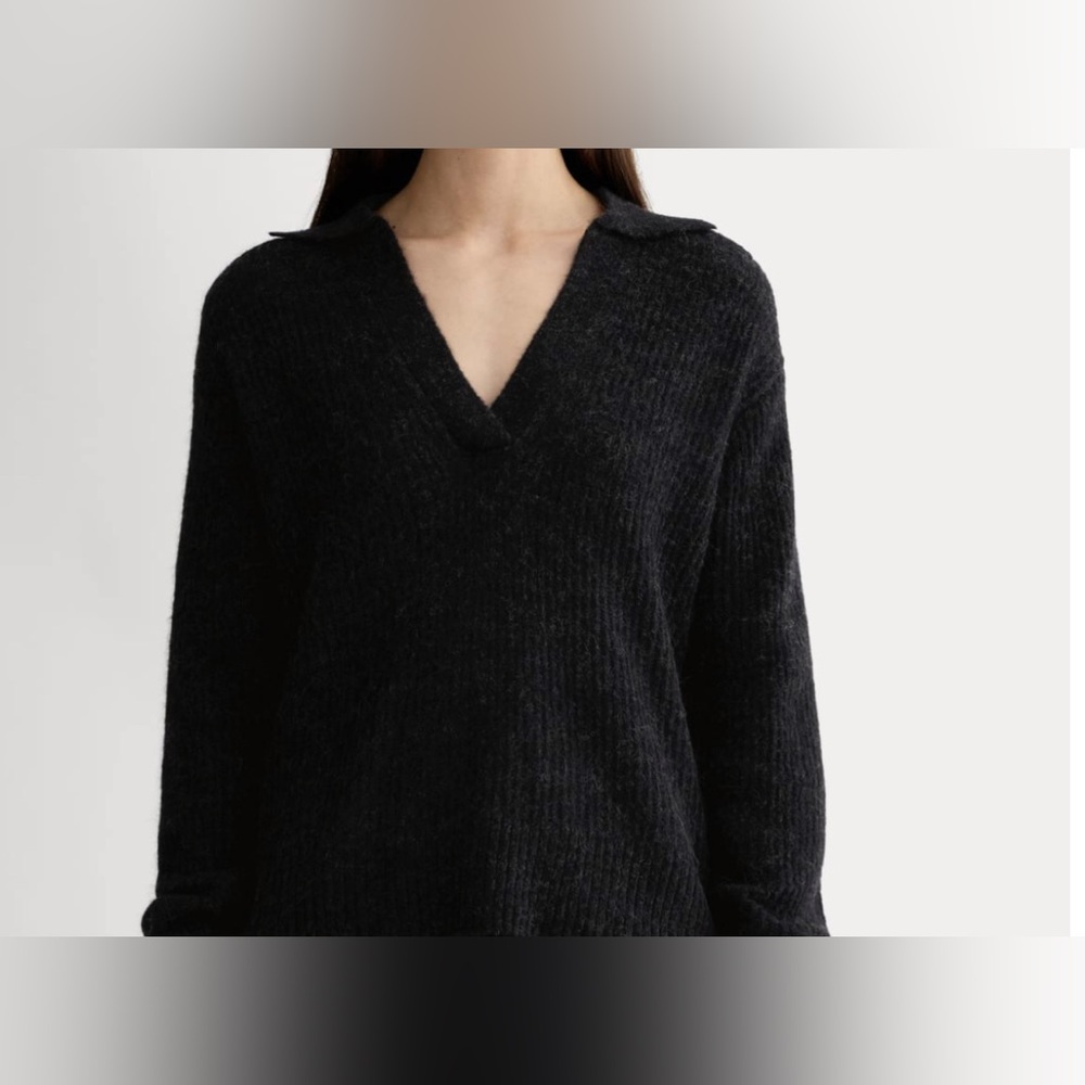 Everlane | Charcoal Polo Alpaca Sweater